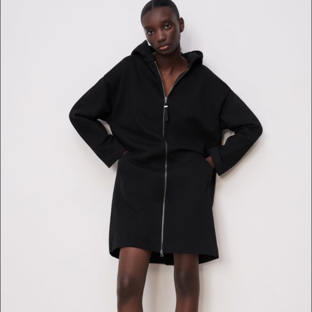 Zara HOODED PLUSH COAT